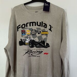 Formula 1 Racing Division Beige Crewneck Sweater